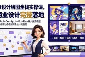 （19244期）AI设计绘图全栈实操课，WebUI+ComfyUI+MJ+Flux四大主流模型，静态插画动态视频商业设计完整落地教程
