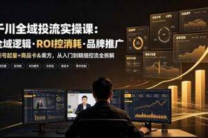 （19249期）千川全域投流实操课：全域逻辑·ROI控消耗·品牌推广｜新号起量+商品卡&乘方，从入门到精细控流全拆解