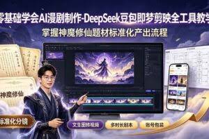 （19263期）零基础学会AI漫剧制作-DeepSeek豆包即梦剪映全工具教学，掌握神魔修仙题材标准化产出流程