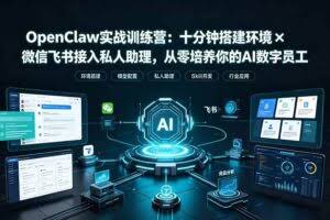 （19287期）OpenClaw实战特训营：十分钟搭建环境×微信飞书接入私人助理，从零培养你的AI数字员工