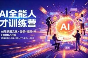 （19295期）AI全能人才训练营：2周掌握文案×图像×视频×PPT×数字人×工作流，超越80%的人
