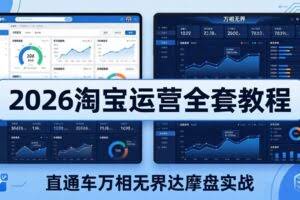 （19288期）2026淘宝运营全套教程(更新7月)，直通车万相无界达摩盘实战，从基础到进阶提升流量转化