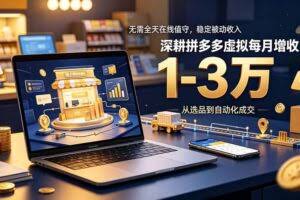 （19326期）无需全天在线值守，稳定被动收入，深耕拼多多虚拟每月增收 1-3 万
