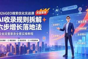 （19333期）2026GEO搜索优化实战课：AI收录规则拆解｜六步增长落地法｜企业流量暴涨全套实操教程