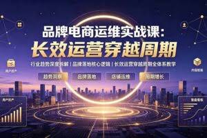 （19340期）品牌电商运维实战课：行业趋势深度拆解｜品牌落地核心逻辑｜长效运营穿越周期全体系教学