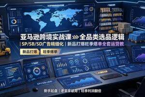 （19352期）亚马逊跨境实战课：全品类选品逻辑｜SP/SB/SD广告精细化｜新品打爆旺季爆单全套运营教程