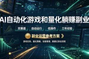 （19388期）AI全自动游戏和量化躺赚副业：日入几百，稳定运行三年的项目！