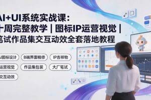 （19378期）AI+UI系统实战课：十周完整教学｜图标IP运营视觉｜笔试作品集交互动效全套落地教程
