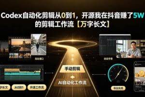 （19504期）Codex自动化剪辑从0到1，开源我在抖音赚了5W 的剪辑工作流【万字长文】
