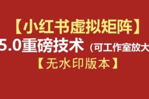 （19548期）76节小红书虚拟矩阵5.0-无水印版本：AI原创虚拟品+4带1自动化AI发笔记+测款怼款双模式（可工作室放大）