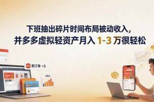 （19573期）下班抽出碎片时间布局被动收入，拼多多虚拟轻资产月入 1-3 万很轻松