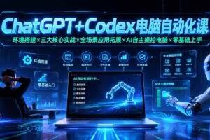 （19583期）ChatGPT+Codex电脑自动化课：环境搭建×三大核心实战×全场景应用拓展×AI自主操控电脑×零基础上手