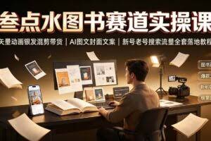 （19613期）叁点水图书赛道实操课｜矢量动画银发混剪带货，AI图文封面文案，新号老号搜索流量全套落地教程