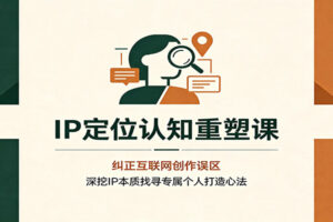 IP定位认知重塑课：纠正互联网创作误区，深挖IP本质找寻专属个人打造心法