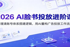 2026 AI脸书投放进阶课：理清账号体系搭建逻辑，用AI重构广告投放工作流（更新）