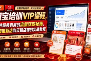 淘宝培训VIP课程，各种经典有用的流量获取秘籍，从淘宝新店到天猫店铺的实战教程（更新08月12日）