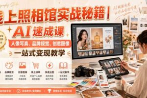 线上照相馆实战秘籍｜AI速成课，人像写真、品牌视觉、创意图像一站式变现教学
