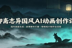 聊斋志异国风AI动画创作课：国风画面生成，故事脚本打磨，聊斋短片制作全流程