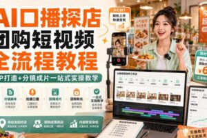 AI口播探店团购短视频全流程教程｜IP打造+分镜成片一站式实操教学
