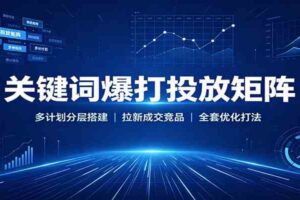 关键词爆打投放矩阵：多计划分层搭建，拉新成交竞品全套优化打法