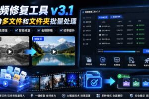 视频修复工具v3.1,支持多文件和文件夹批量处理