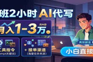 下班2小时AI代写,月入1-3万,附工具指令+接单渠道,小白直接干