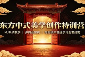 东方中式美学创作特训营：MJ系统教学，多商业案例，电影级天宫提示词全套指南
