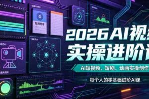 2026AI视频实操进阶课，AI短视频、短剧、动画实操创作，每个人的零基础进阶ai课（更新0825）