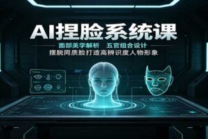 AI捏脸系统课：面部美学解析，五官组合设计，摆脱同质脸打造高辨识度人物形象