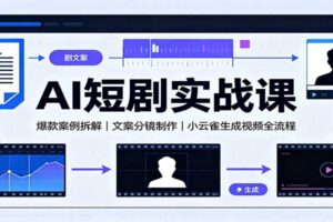 AI短剧实战课：爆款案例拆解，文案分镜制作，小云雀生成视频全流程