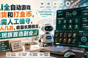 AI全自动游戏扫货和打金币，日入几百，无需人工值守！