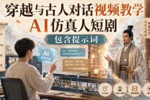 穿越与古人对话视频教学,AI仿真人短剧,包含提示词