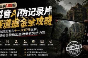 （19743期）外面卖188的抖音AI伪记录片赛道掘金全攻略；从选题到发布十一大环节拆解，零基础也能做出高流量真实感内容