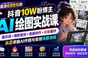 （19966期）外面卖699元的抖音10W粉博主AI绘图实战课：提示词+爆款复刻+漫画创作+封面设计，从0掌握AI作图与变现完整流程