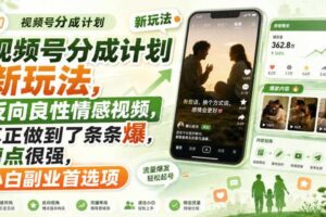 视频号分成计划新玩法，反向良性情感视频，真正做到了条条爆，槽点很强，小白副业首选项