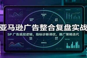 亚马逊广告整合复盘实战：SP广告底层逻辑，指标诊断调优，推广策略迭代