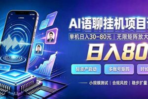 AI语聊挂机,日入800+,适用个人副业,工作室矩阵操作