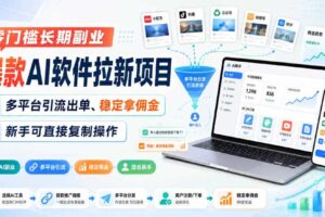 零门槛长期副业,爆款AI软件拉新项目,多平台引流出单、稳定拿佣金,新手可直接复制操作