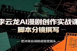 李云龙AI漫剧创作实战课：角色人设还原，脚本分镜撰写，AI漫剧成片完整制作教学