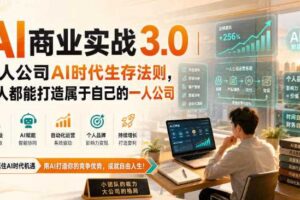 AI商业实战3.0｜一人公司AI时代生存法则，人人都能打造属于自己的一人公司