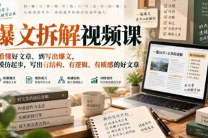 爆文拆解视频课，从看懂好文章，到写出爆文，从模仿起步，写出有结构、有逻辑、有质感的好文章