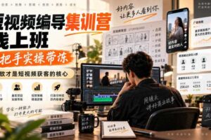 短视频编导集训营线上班，手把手实操带冻，投放才是短视频获客的核心