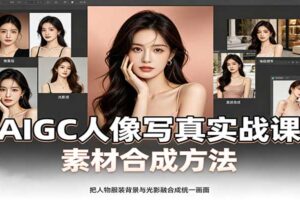 AIGC人像写真实战课：软件平台部署筹备，素材合成方法，多题材写真案例