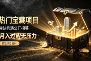 稀缺宝藏项目公开招募,低风险入局解锁月入过1W+机会【揭秘】