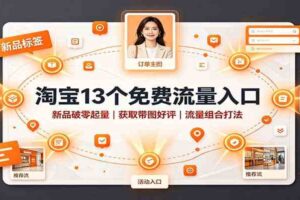 淘宝13个免费流量入口:新品破零起量,获取带图好评,流量组合打法