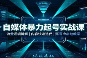自媒体暴力起号实战课：流量逻辑拆解，内容快速迭代，账号冷启动教学