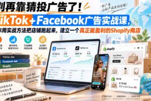 别再靠猜投广告了！TikTok+Facebook广告实战课，教你用实战方法把店铺跑起来，建立一个真正能盈利的Shopify商店【原创双语字幕】