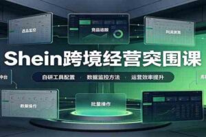 Shein跨境经营突围课：选品测品运营优化，自研工具赋能，破解单量与利润增长困境