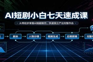 AI短剧小白七天速成课：从零起步掌握AI短剧制作，快速独立产出完整作品