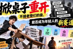 某公众号付费文章：掀桌子重开，不接老登们的盘，能否成为年轻人的新赛道？